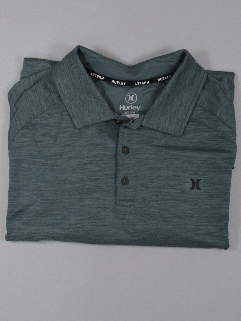 🌊 Hurley Polo Shirt XL Green Athletic Performance Golf Casual - Picture 9 of 9